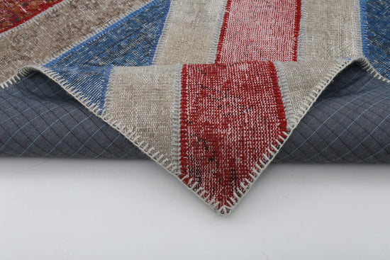 8x10 British Flag Patchwork Rug - 6222