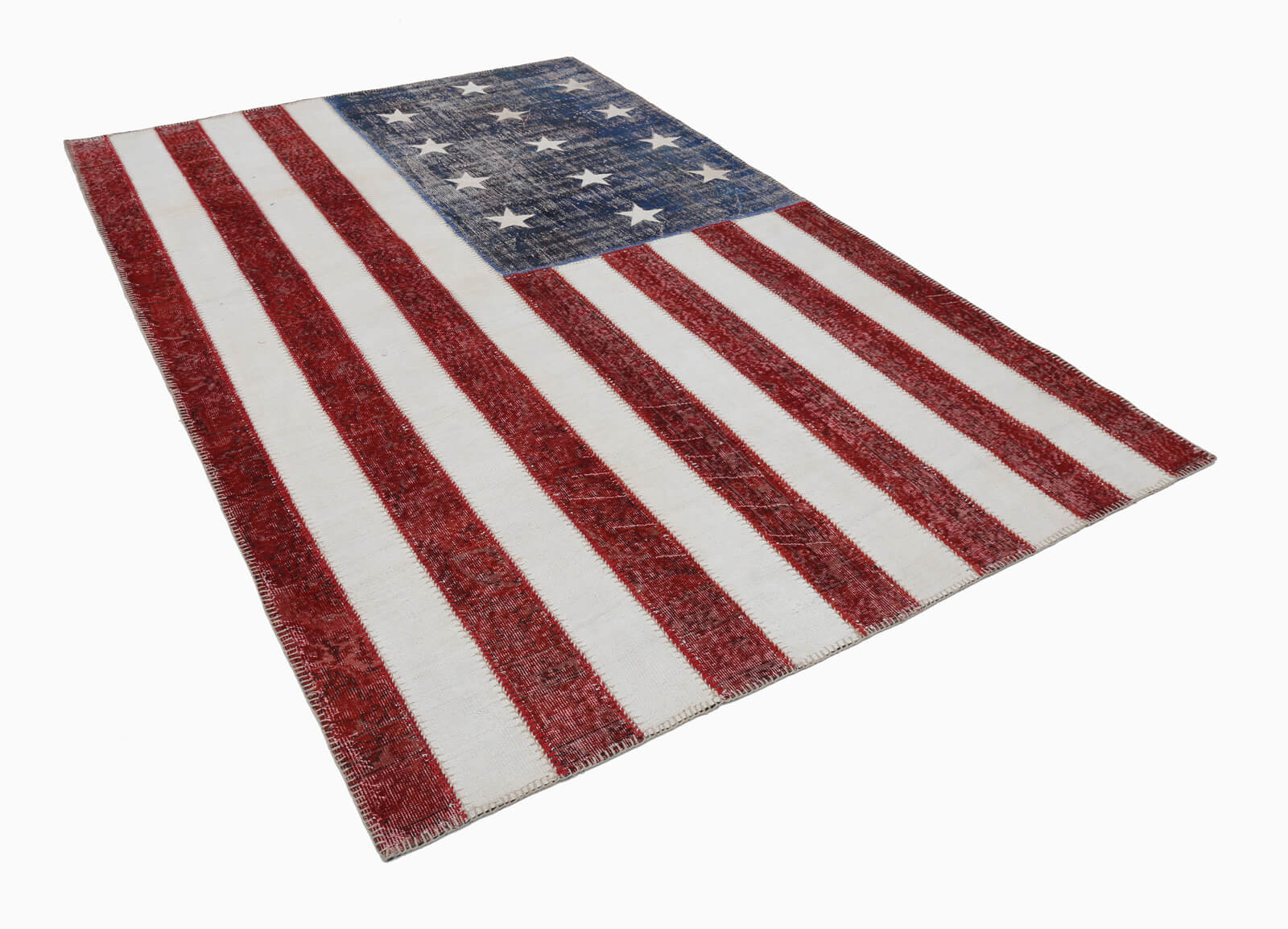 7x10 Usa Flag Patchwork Rug - 6255