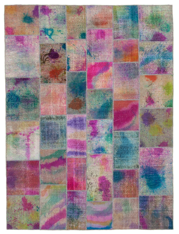 8x11 Multicolor Patchwork Rug- 7895