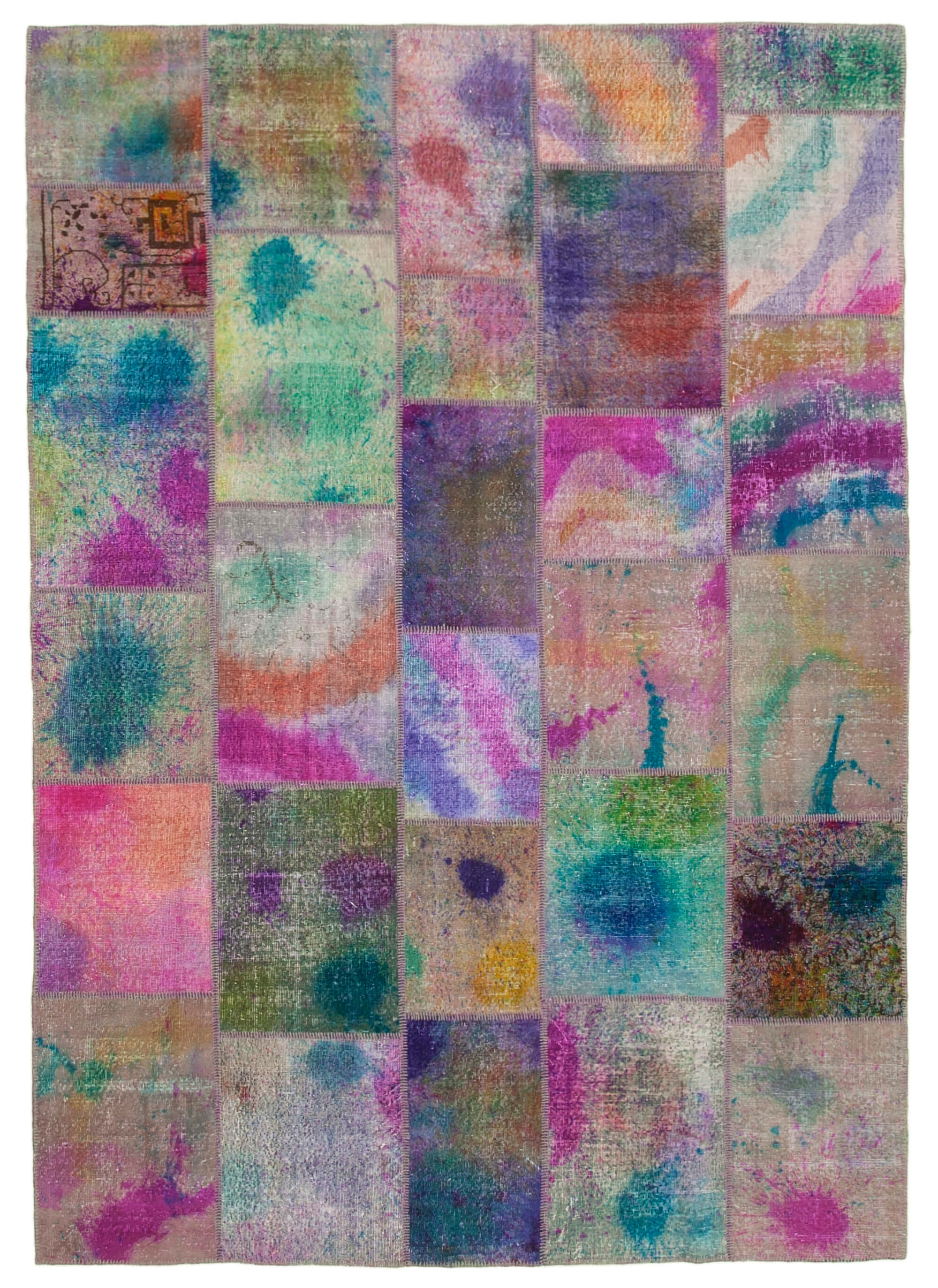 8x11 Multicolor Patchwork Rug- 7907