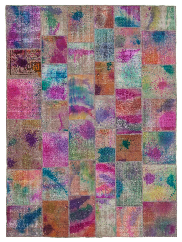 8x11 Multicolor Patchwork Rug- 7908