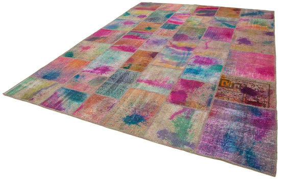 8x11 Multicolor Patchwork Rug- 7908