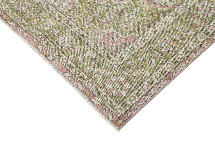 5x9 Beige Turkish Vintage Area Rug - 25029