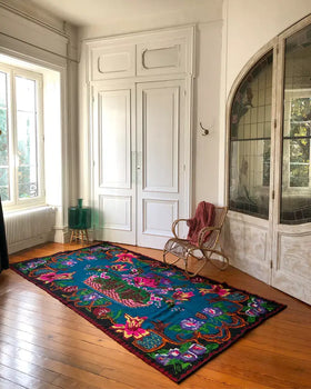 Moldovan Rose Pattern Kilim Rugs