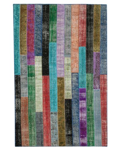7x10 Handmade Wool Vintage Kilim Patchwork Rug -8372