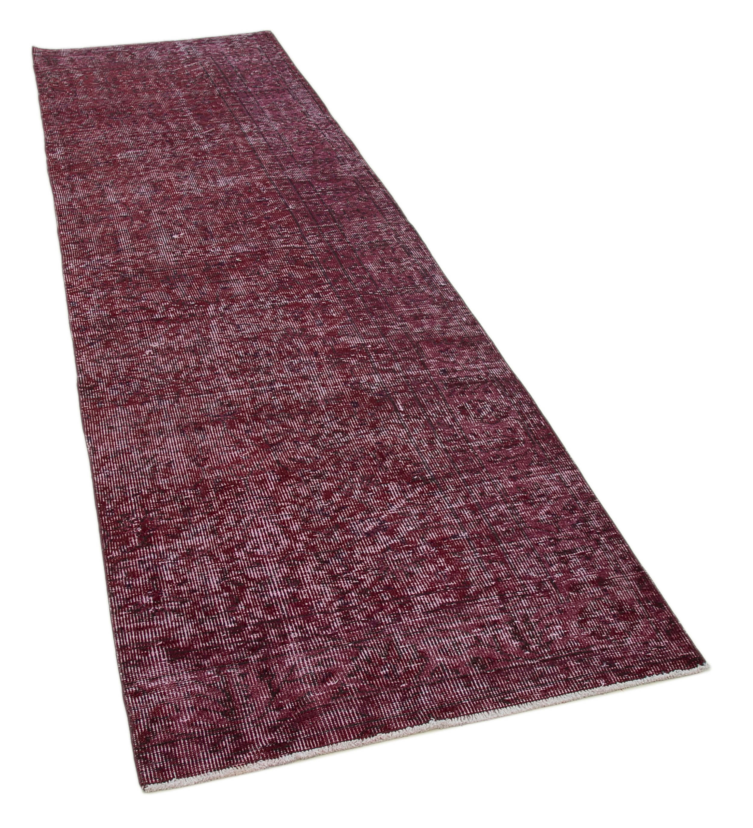3x10 Red Overdyed Wool Hallway Runner Rug -12135