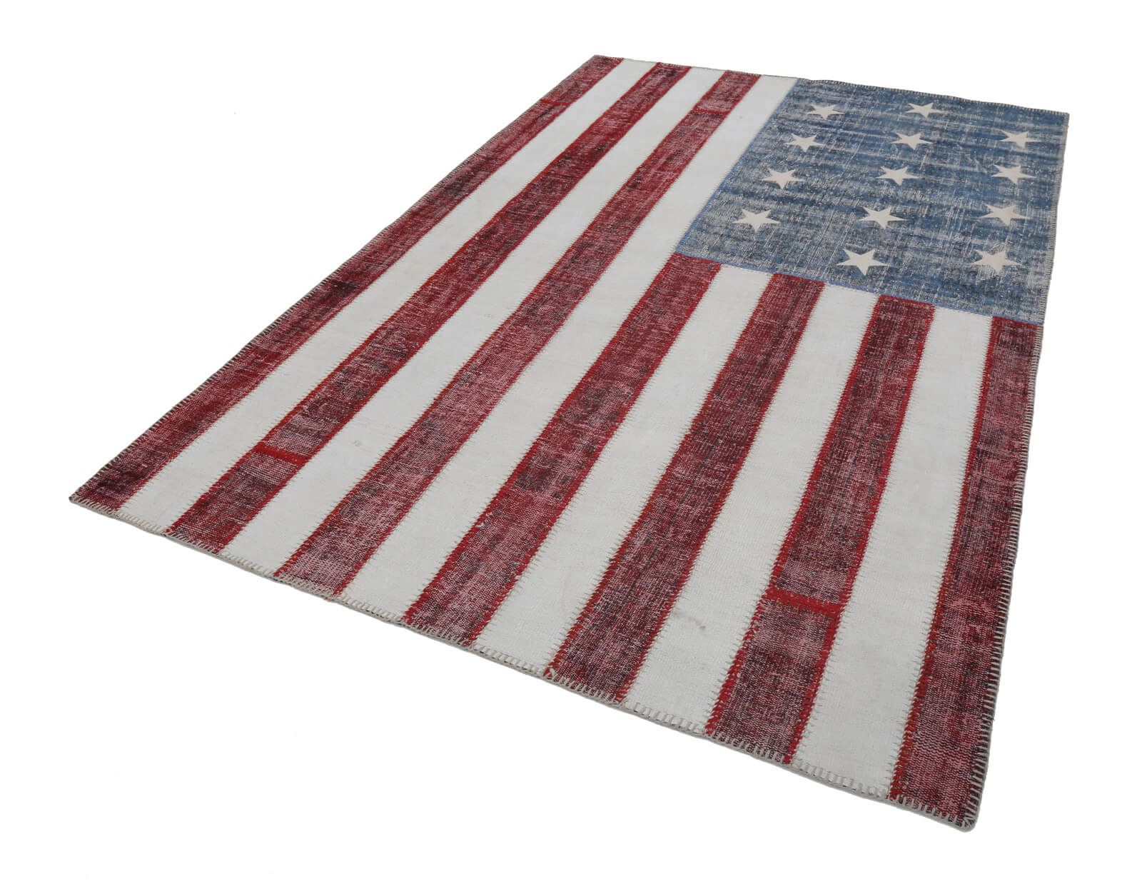 7x10 American Flag Wool Overdyed, American Flag Rugs