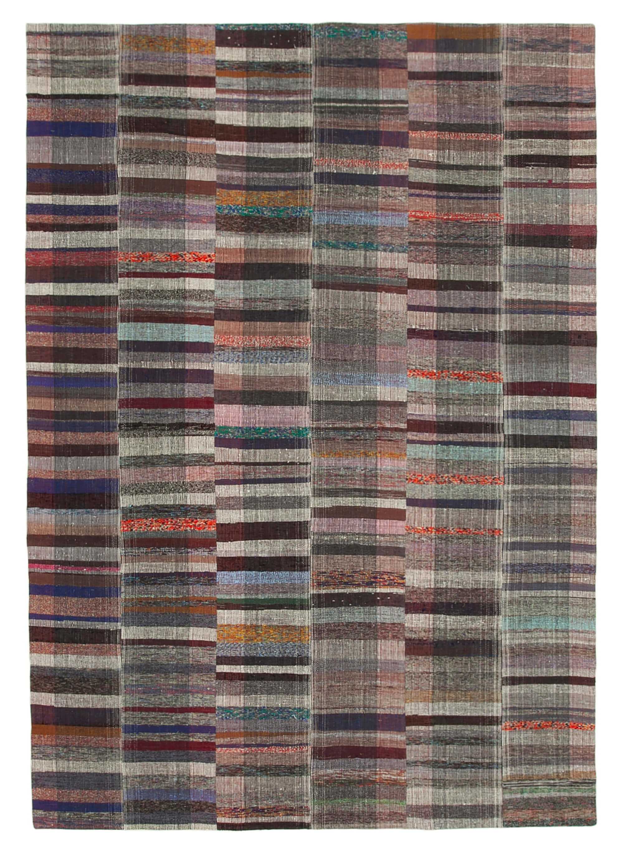 8x12 Wool Turkish Vintage Kilim Patchwork Rug -12345